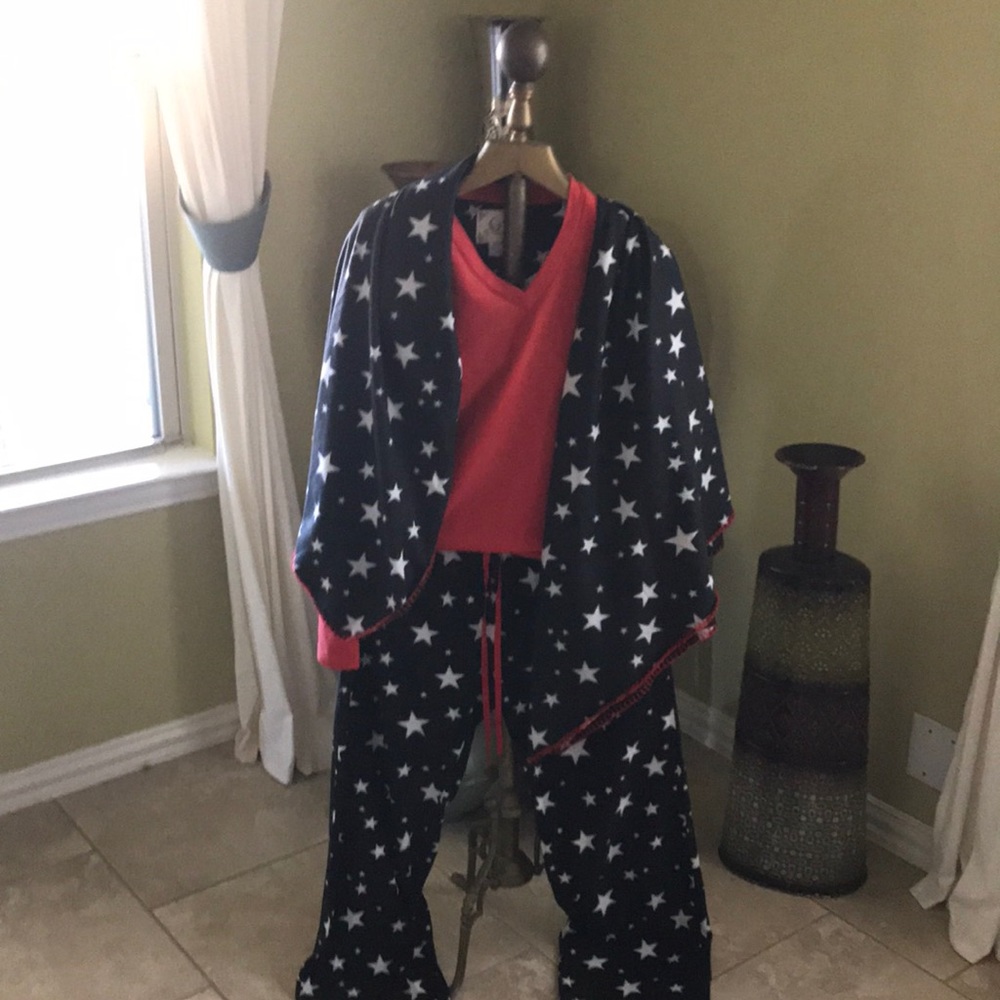 PJ set with blanket.Tank top w/ drawstring bottoms